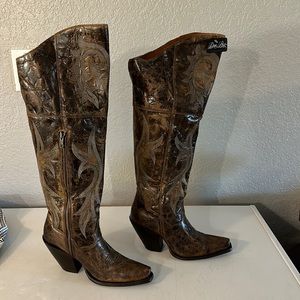 Dan Post Jilted Snip toe over the knee western Cowboy Cowgirl boots